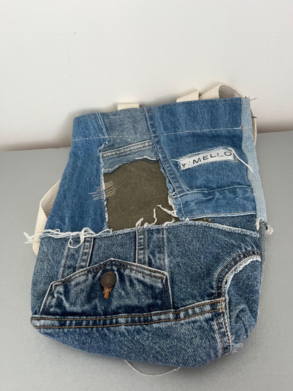 Upcycled Levi's Jean Patchwork Tote Bag Frayed Distressed Fairycore Y2K 1-of-1